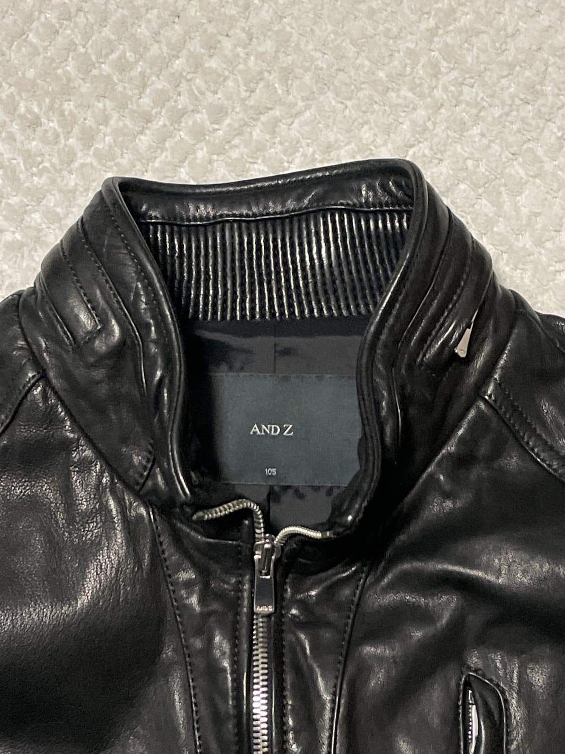 AND Z 웨스턴 무드 램스킨 양가죽 바이커 절개 레더 자켓 상품이미지4