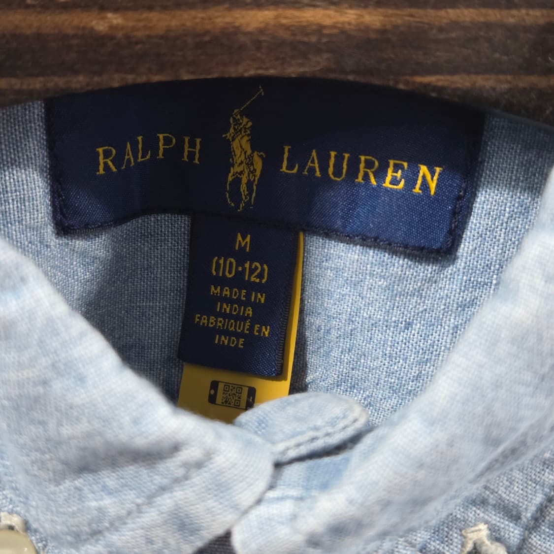 폴로랄프로렌 키즈 버튼다운 샴브레이 셔츠 M/10/12 상품이미지3