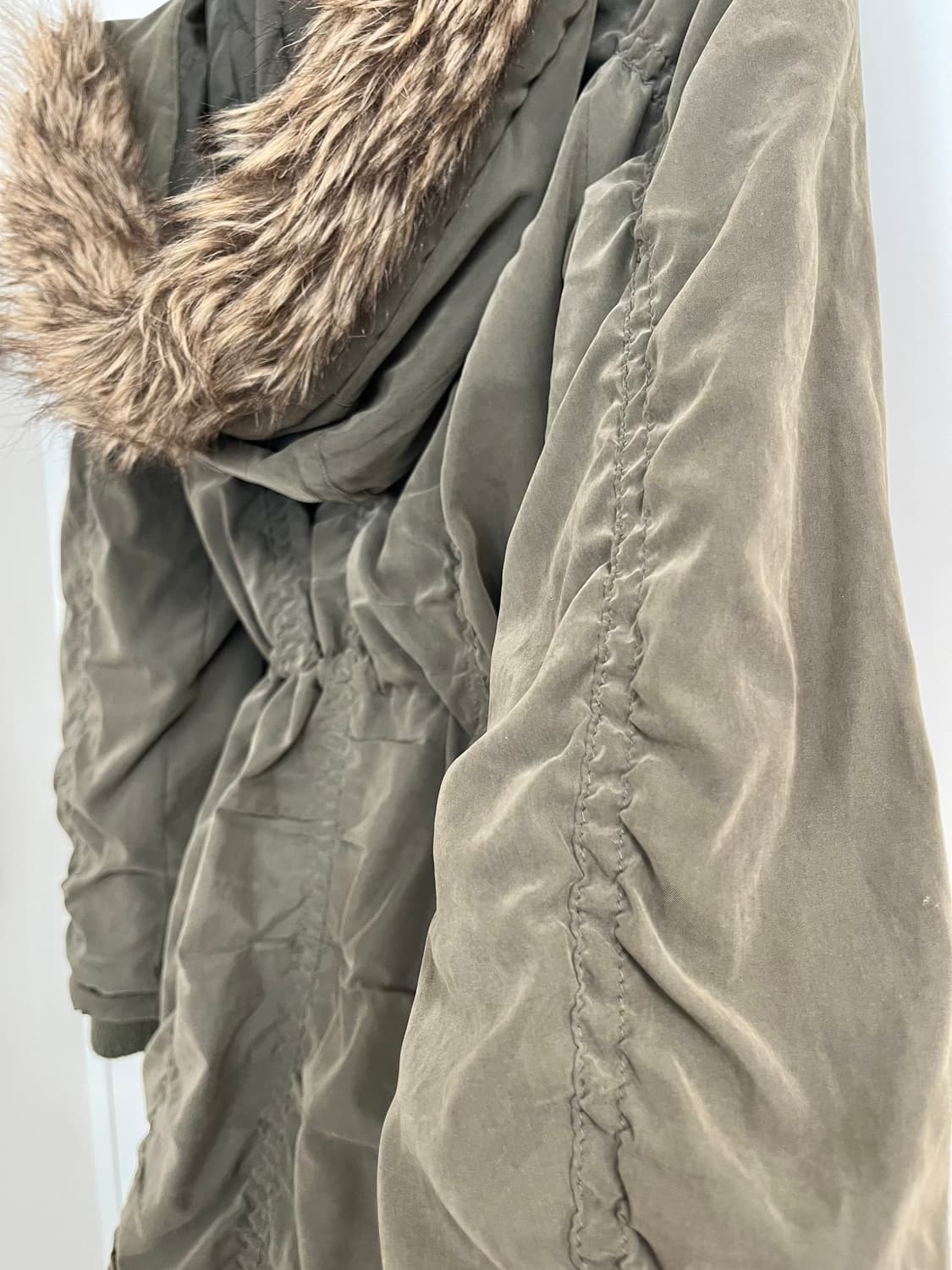 Pinky Palette 빈티지 퍼 후드 야상 파카 상품이미지6