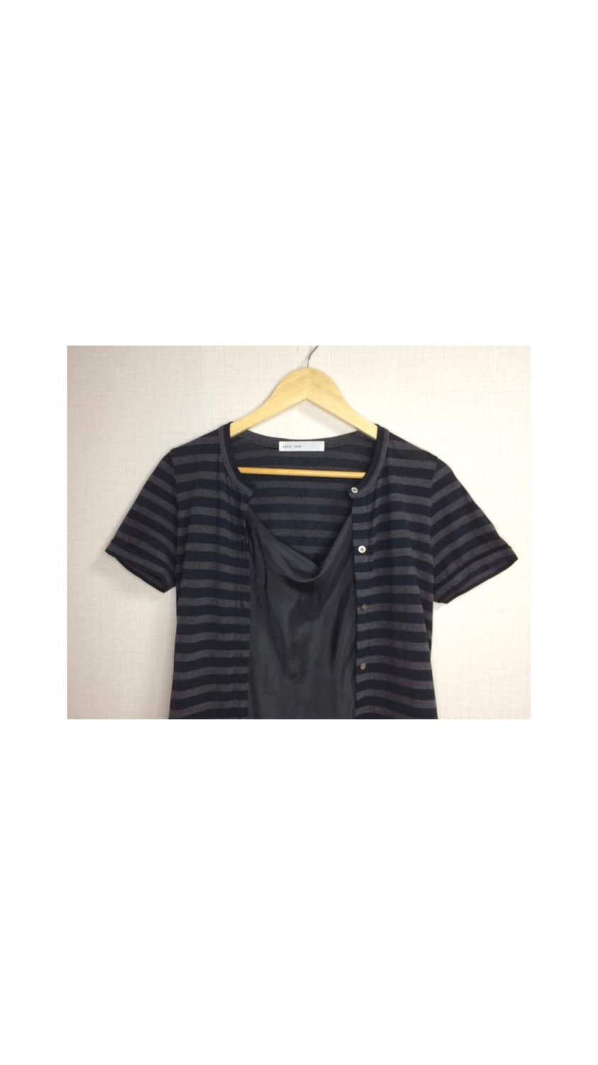 Sacai luck 차콜 스트라이프 가디건 반팔 상품이미지2