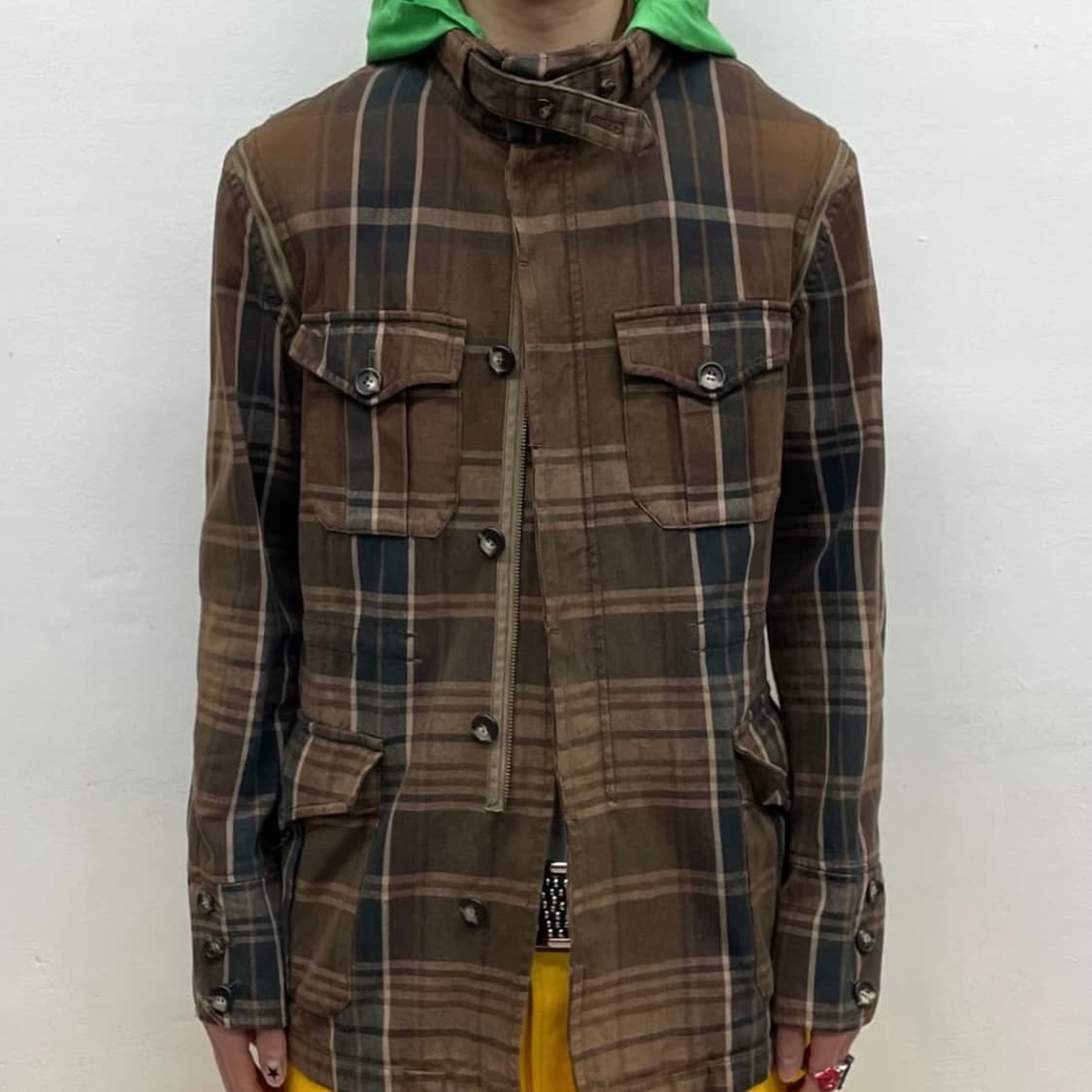 Checkered Green Hoodie Jacket 상품이미지2