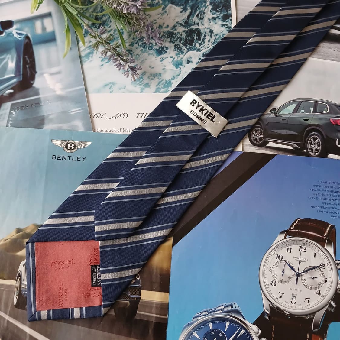 소니아 리키엘 네이비 스트라이프 넥타이 9.6cm A+등급 A19511
 상품이미지6