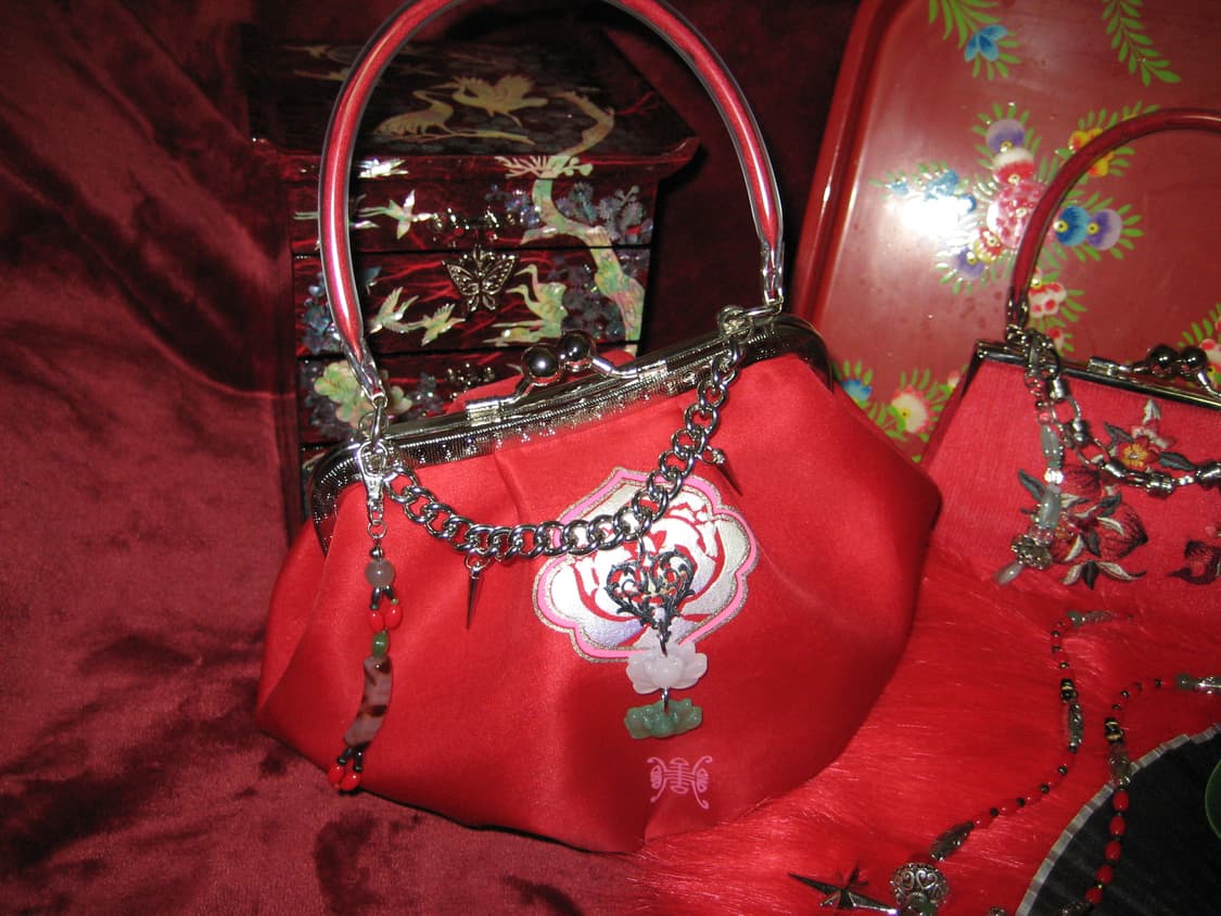 오리엔탈 연꽃키링 레드복조리 백 체인메이드 상품이미지1