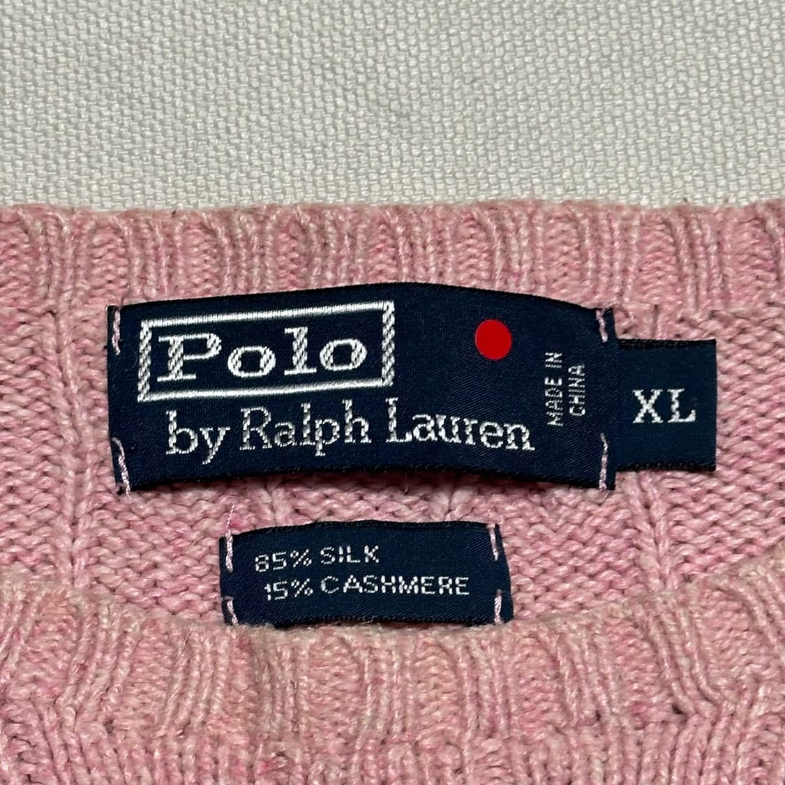 XL 폴로랄프로렌 핑크 캐시미어 케이블 니트 상품이미지4