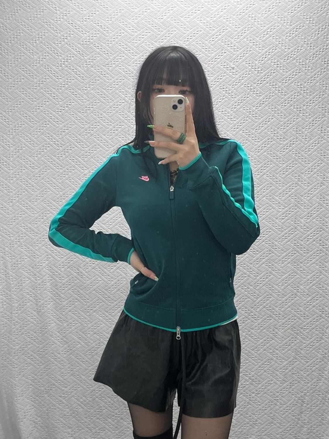 나이키 레트로 Y2K 90's 네온민트 슬림핏 져지 집업 M C09141 상품이미지2