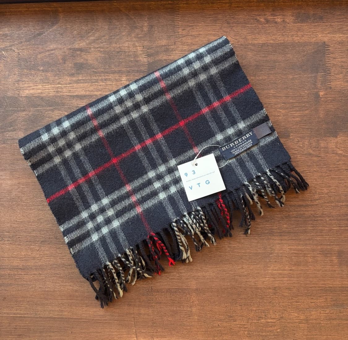 15374 - 버버리 네이비 노바 체크 캐시미어 머플러 (캐시미어 100 상품이미지2