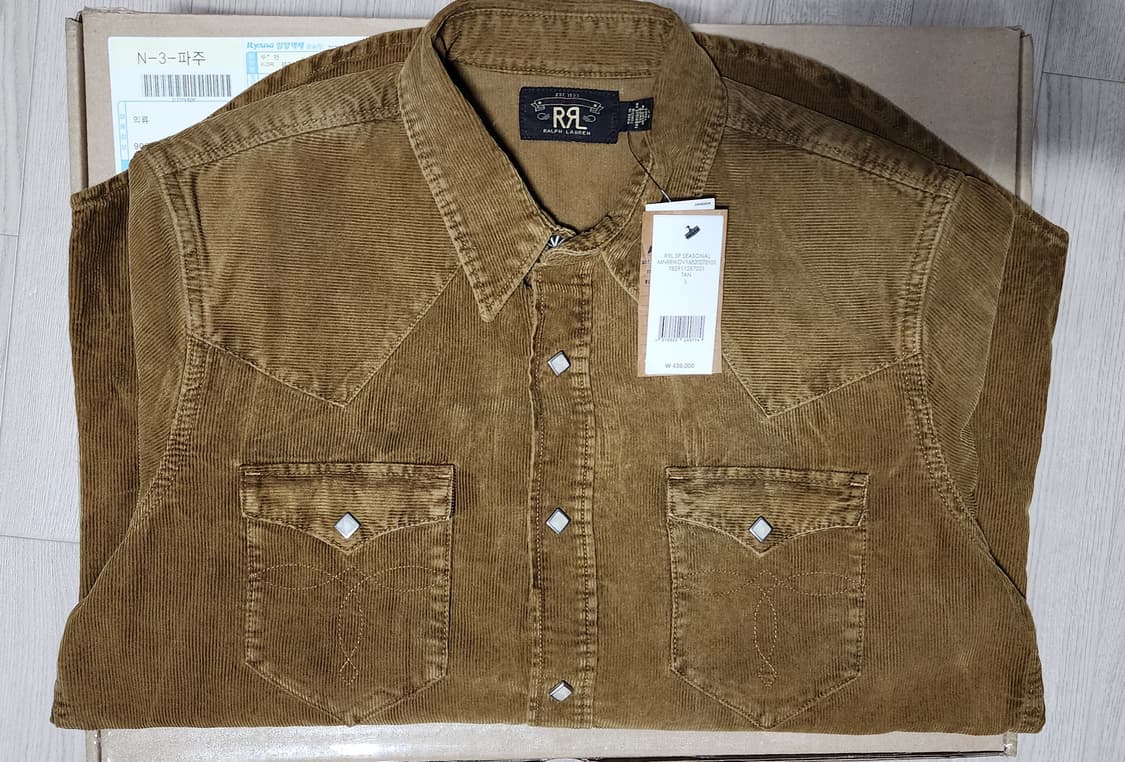 더블알엘(RRL) 남성 슬림핏 코듀로이 웨스턴 셔츠 상품이미지2