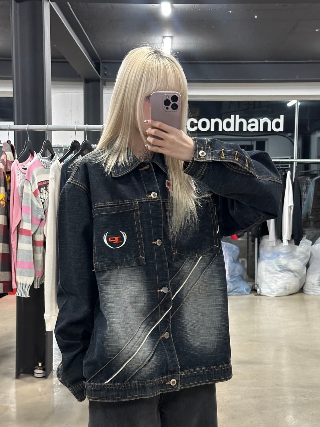 팻팜 레이싱 데님 자켓 상품이미지1