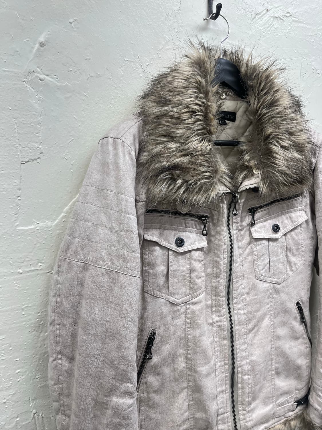 In the attic 00s ivory trimming fur jack 상품이미지4