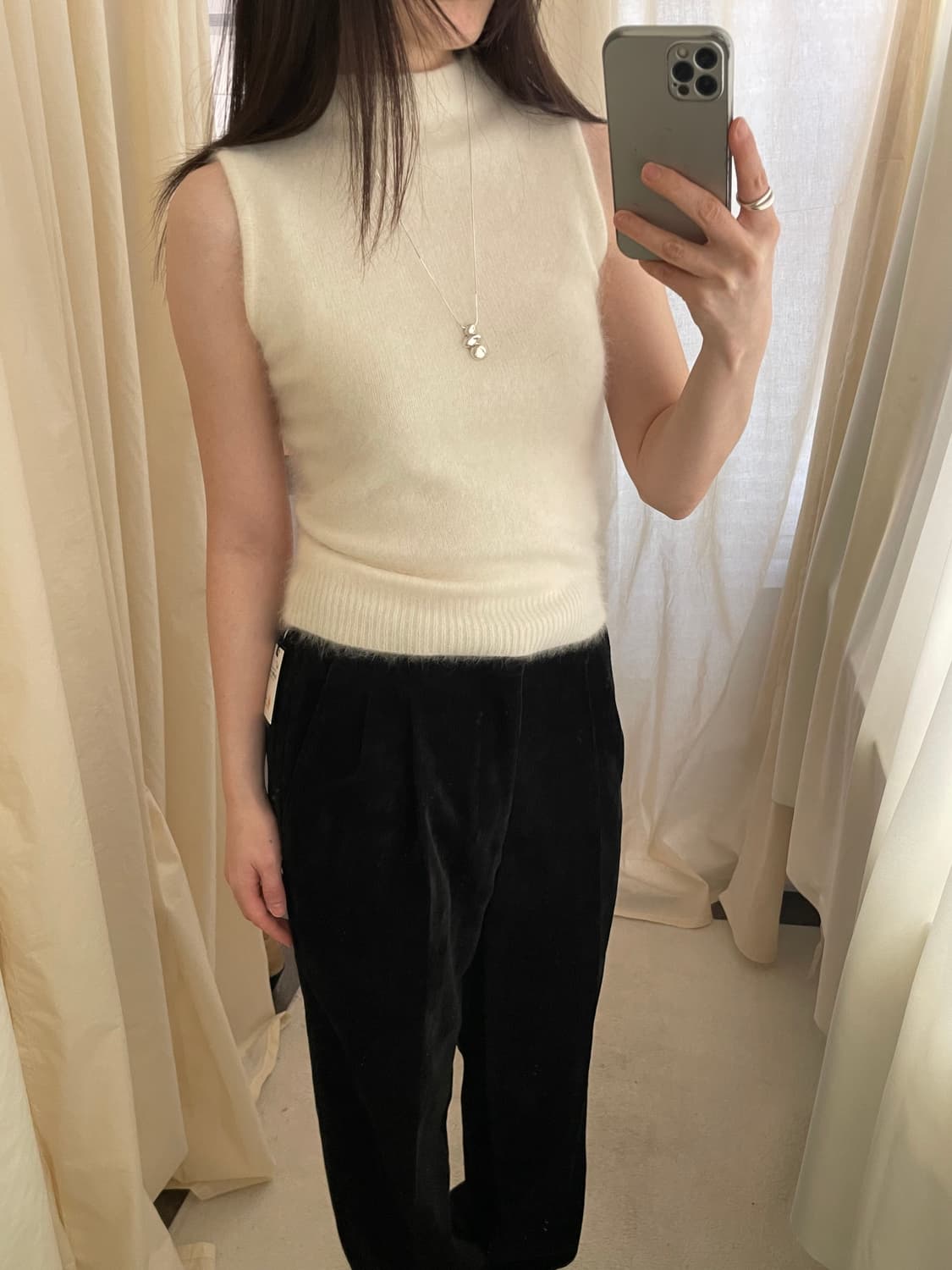 vintage angora half neck sleeveless knit 상품이미지6