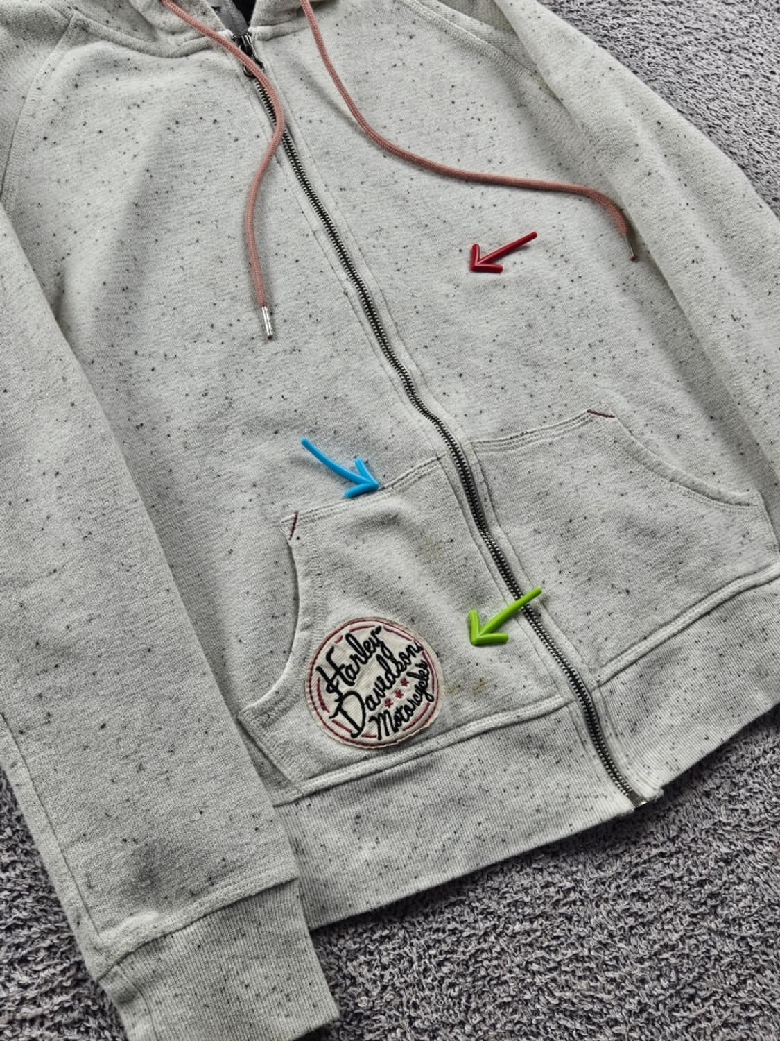 할리데이비슨 글리터 에슬레틱 후드 집업 ( L ) / 10930 상품이미지6