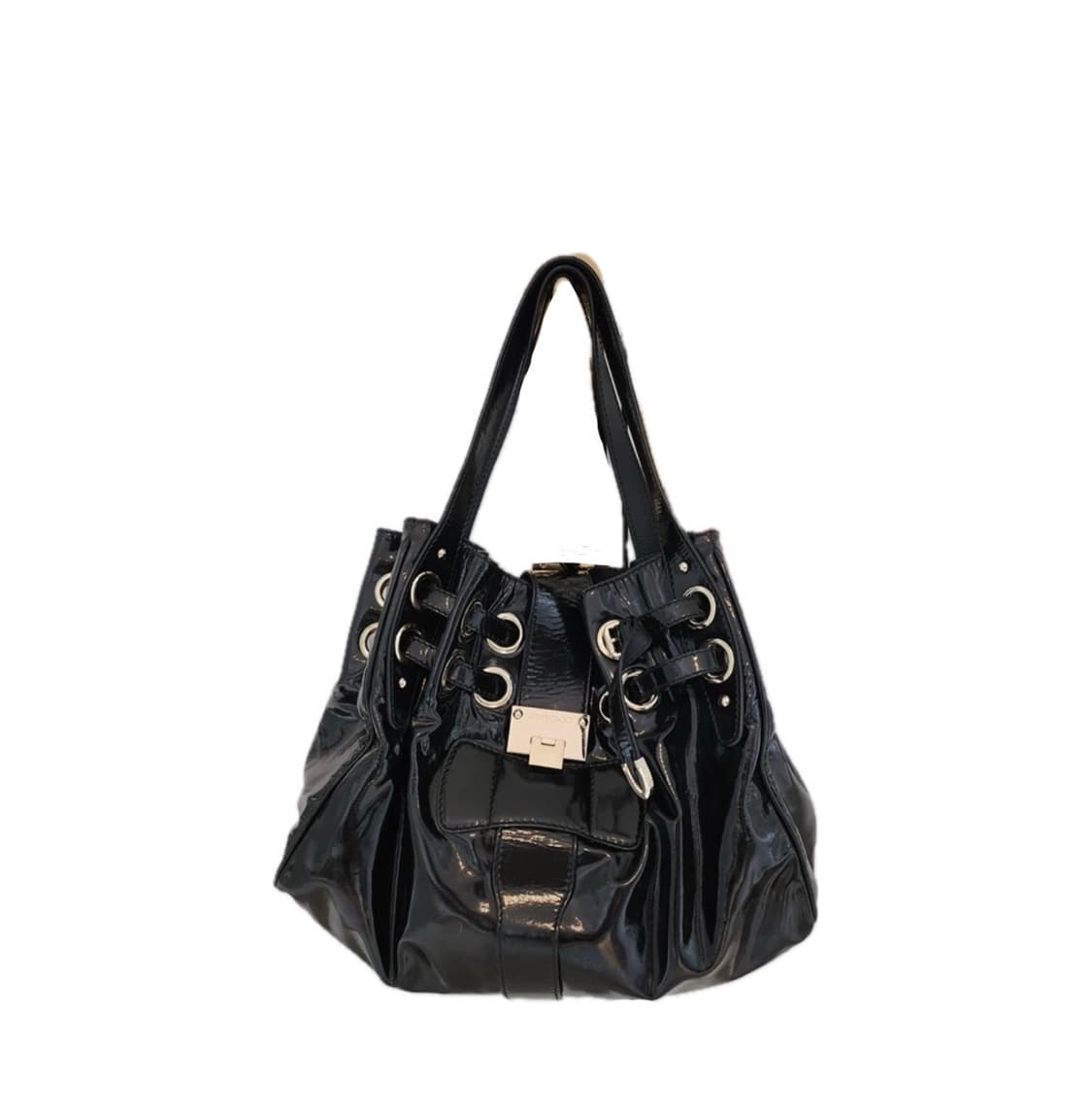 지미추 블랙 에나멜 빅백 상품이미지1