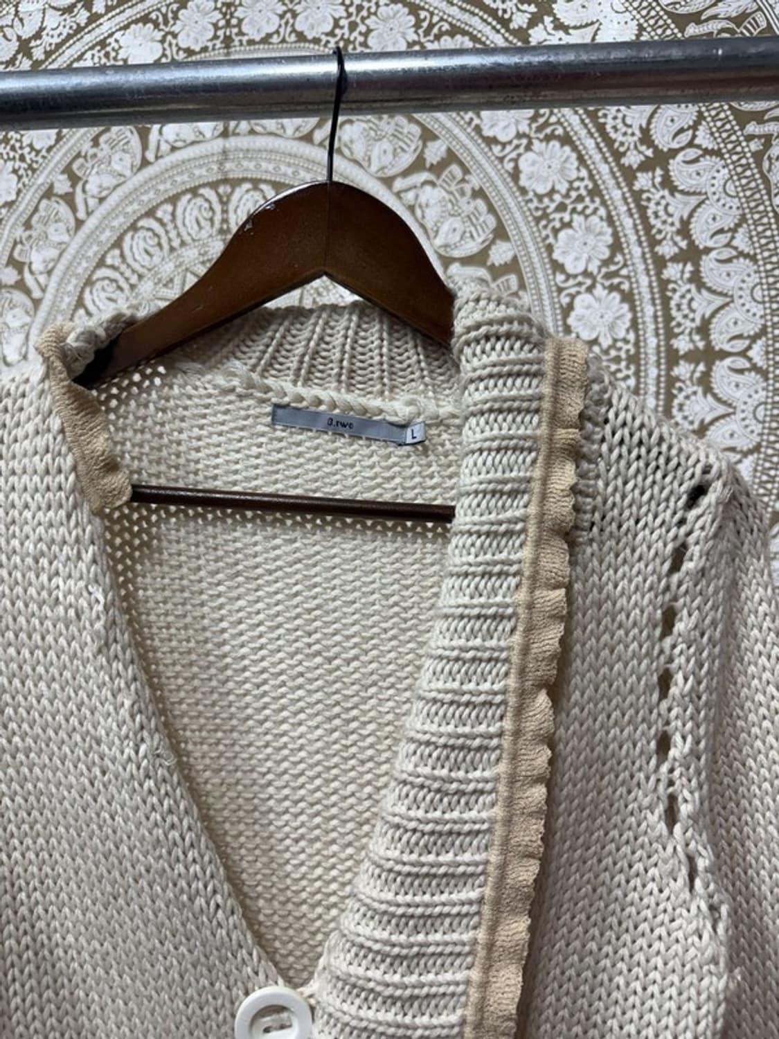 제페니즈 빈티지 언발 숄카라 니트 가디건 상품이미지4