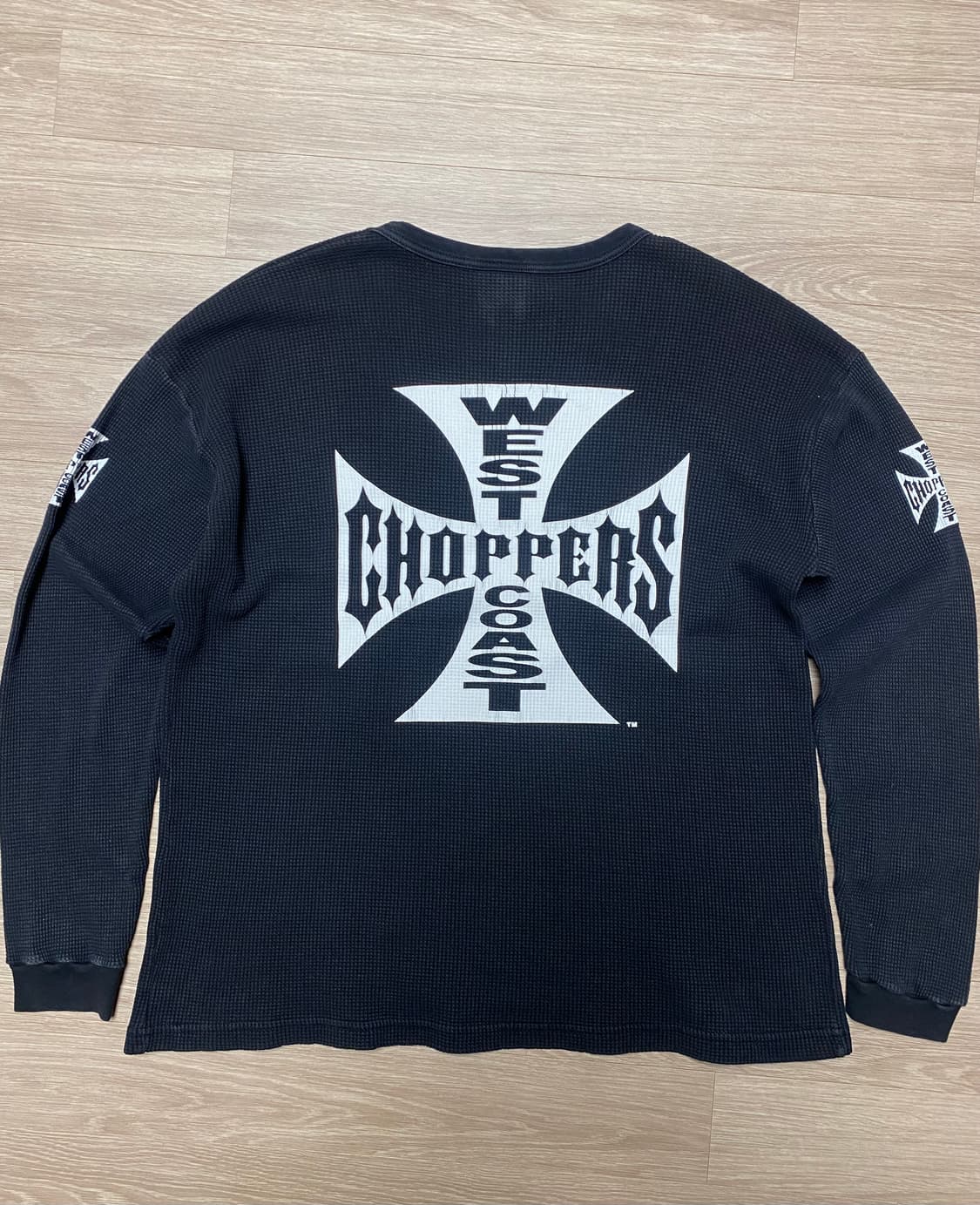 90s OG 웨스트코스트챠퍼스 써멀 니트 블랙 상품이미지5