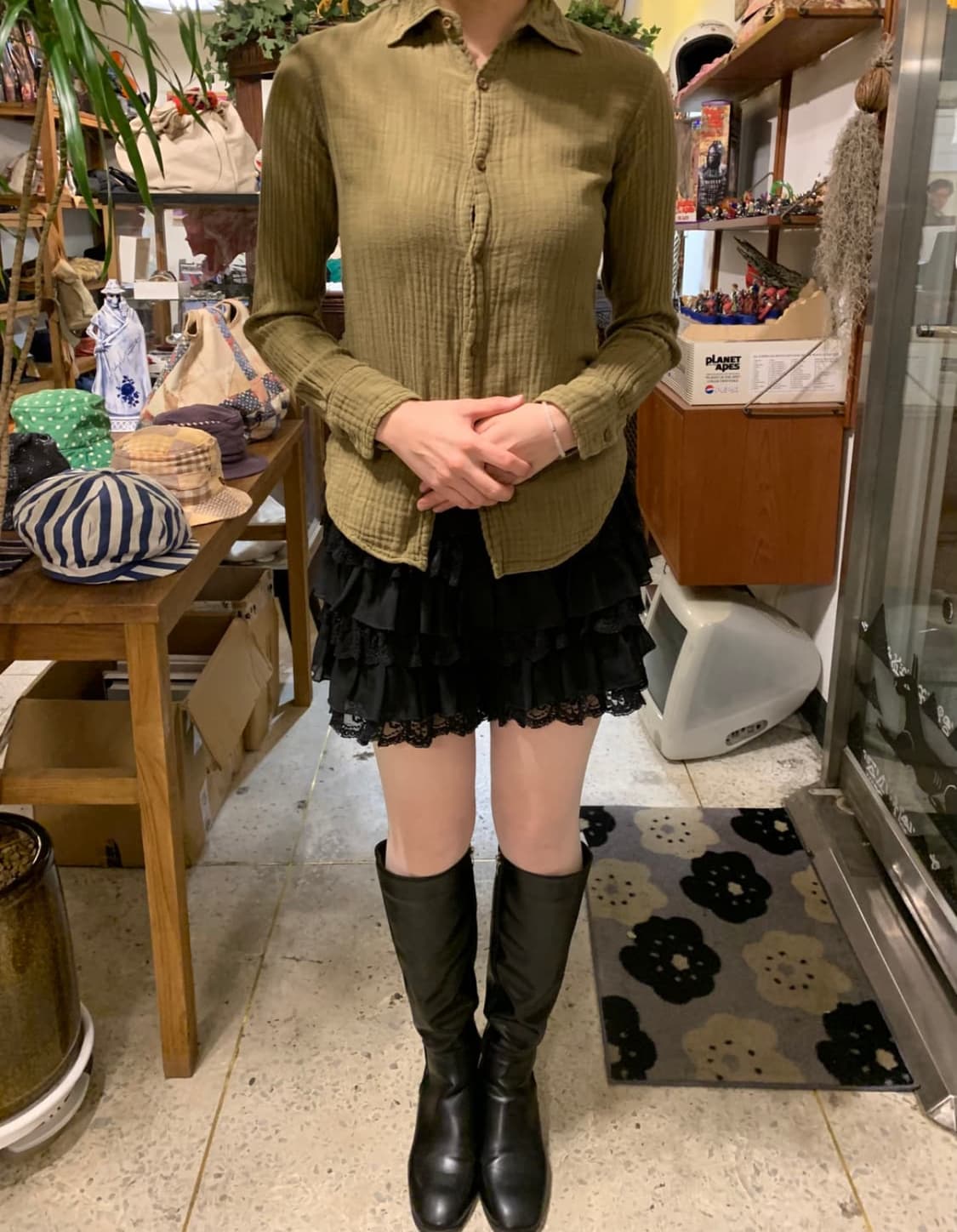 Rby 45Rpm 올리브 우드 버튼 셔츠 상품이미지3