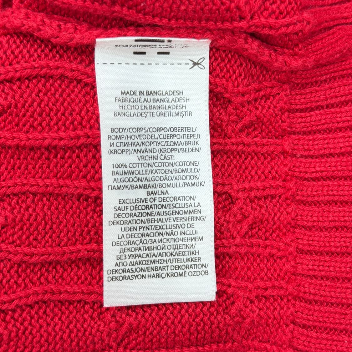 폴로 랄프로렌 QR 꽈배기 케이블 니트 레드 XL 상품이미지5