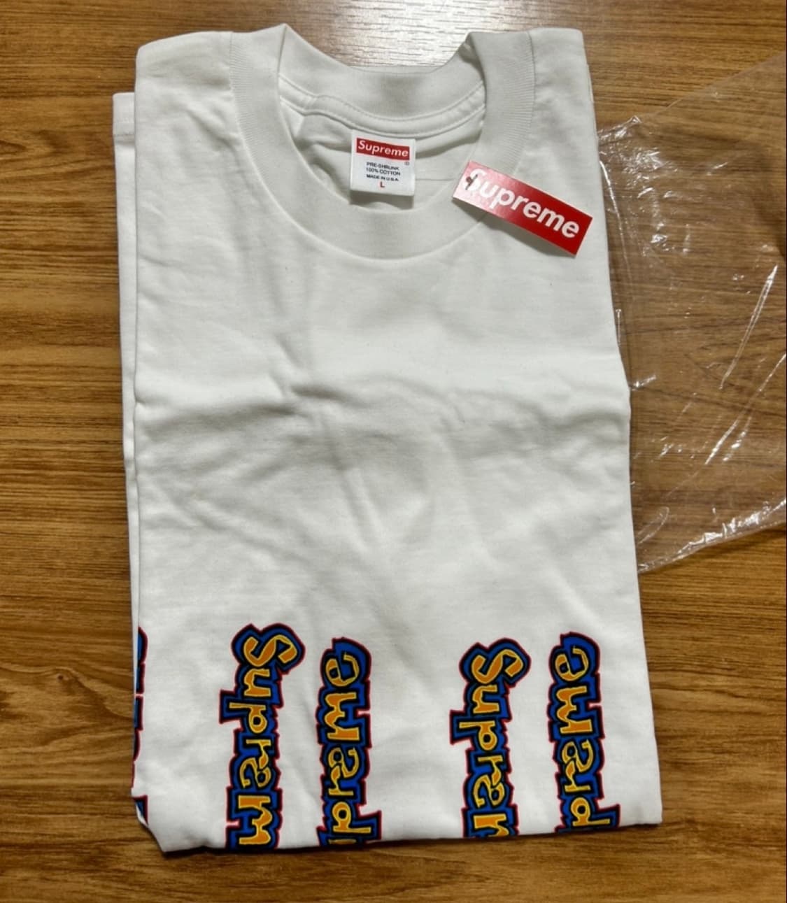 슈프림 곤즈 로고티 화이트 L 상품이미지3