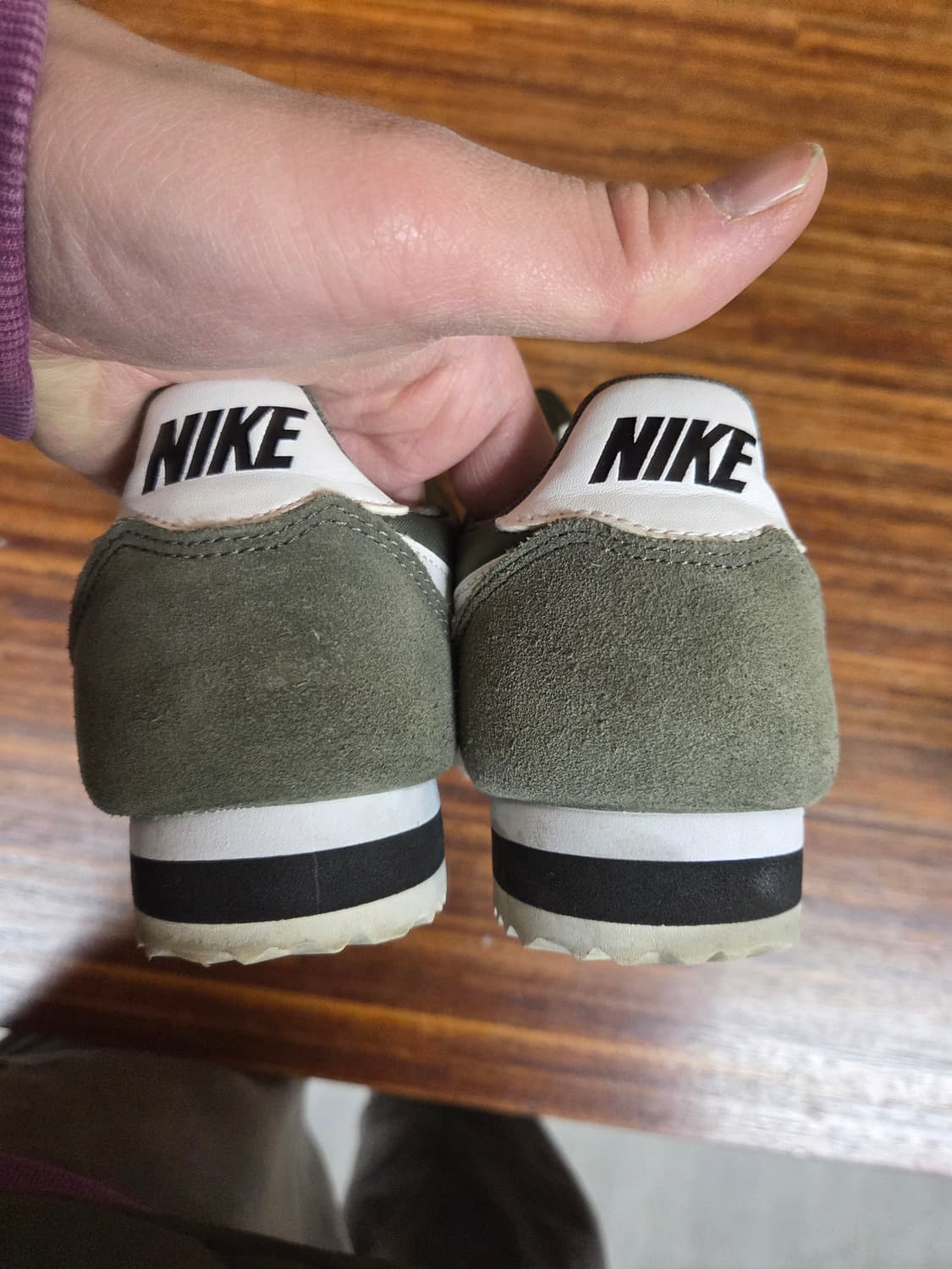 나이키 코르테즈 나일론 스웨이드 카키흰 255 상품이미지4