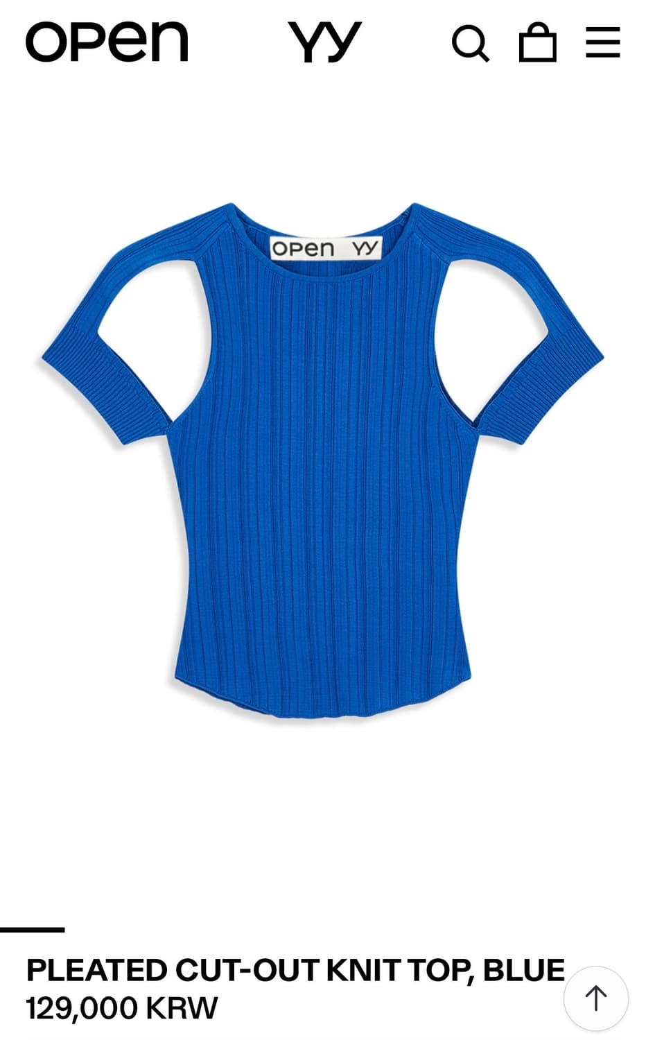 OPEN YY 플리츠 컷아웃 니트탑 상품이미지1