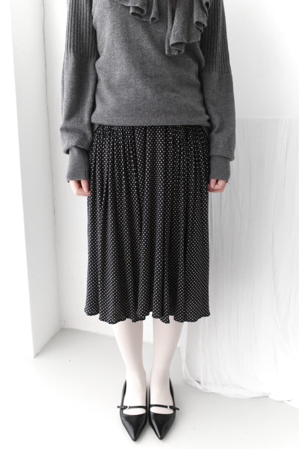 max mara) dot pleats skirt 상품이미지6