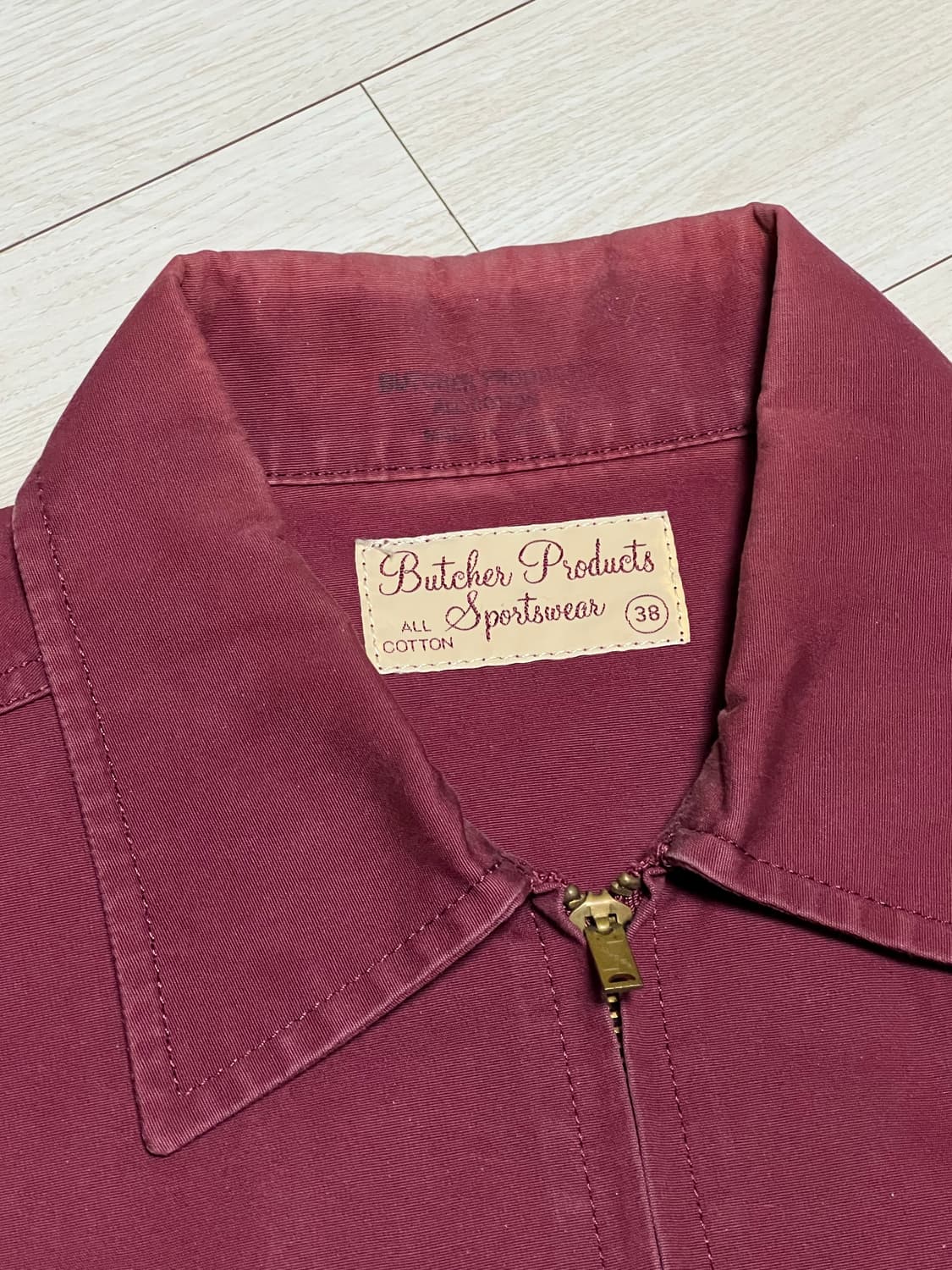 앳라스앤코 부처 프로덕트 버건디 짚업 자켓 38사이즈 상품이미지2