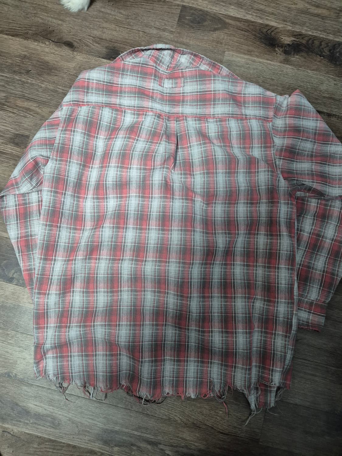 도프제이슨 워시드 로우 컷 체크 셔츠 PINK M 상품이미지3