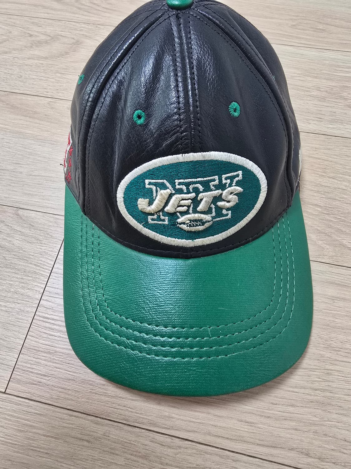 빈티지 Logo Athletic NFL 뉴욕 제츠 레더캡 블랙 상품이미지1