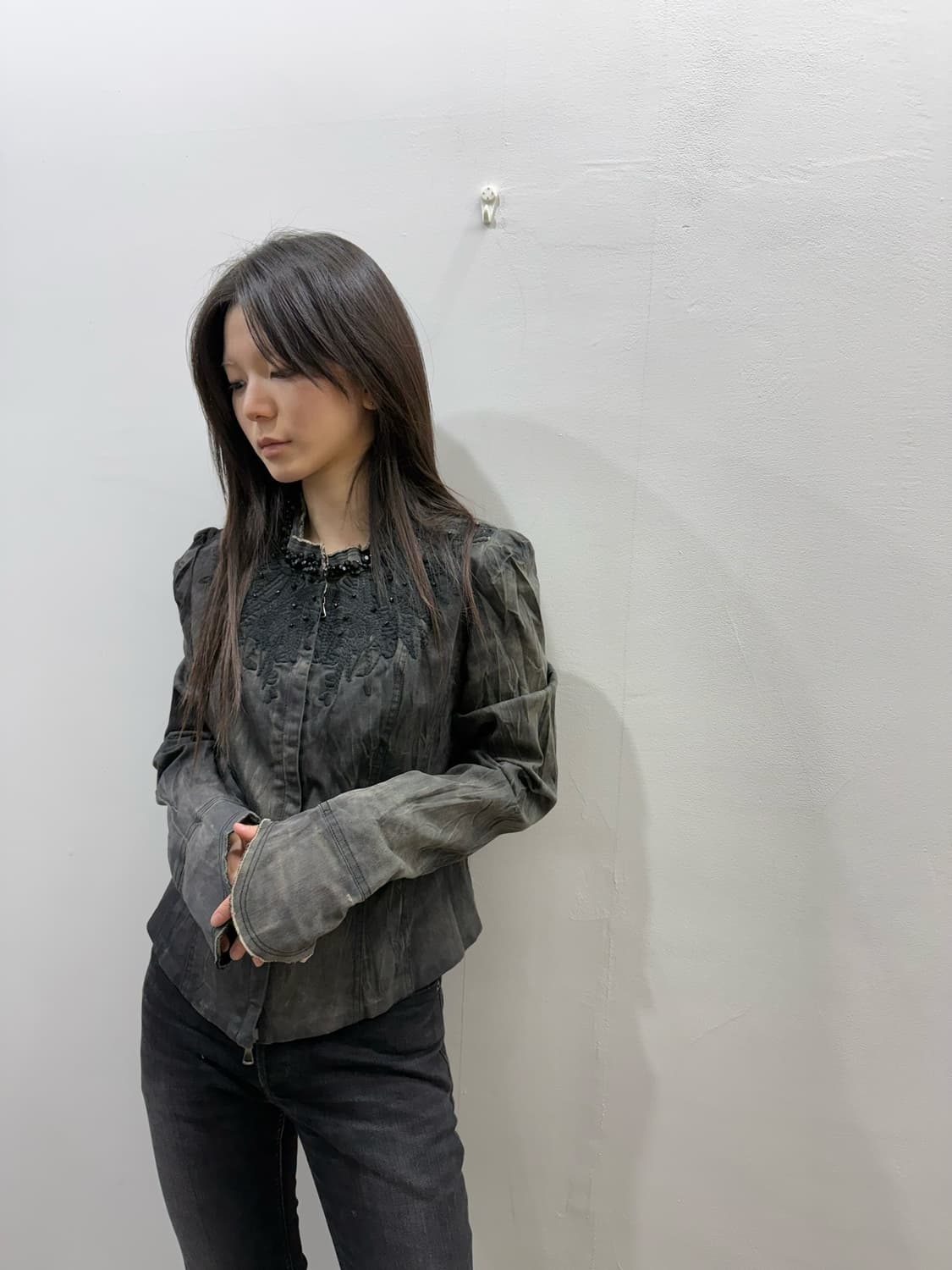 락시크 무드 피그먼트 투웨이 집업 자켓 상품이미지1