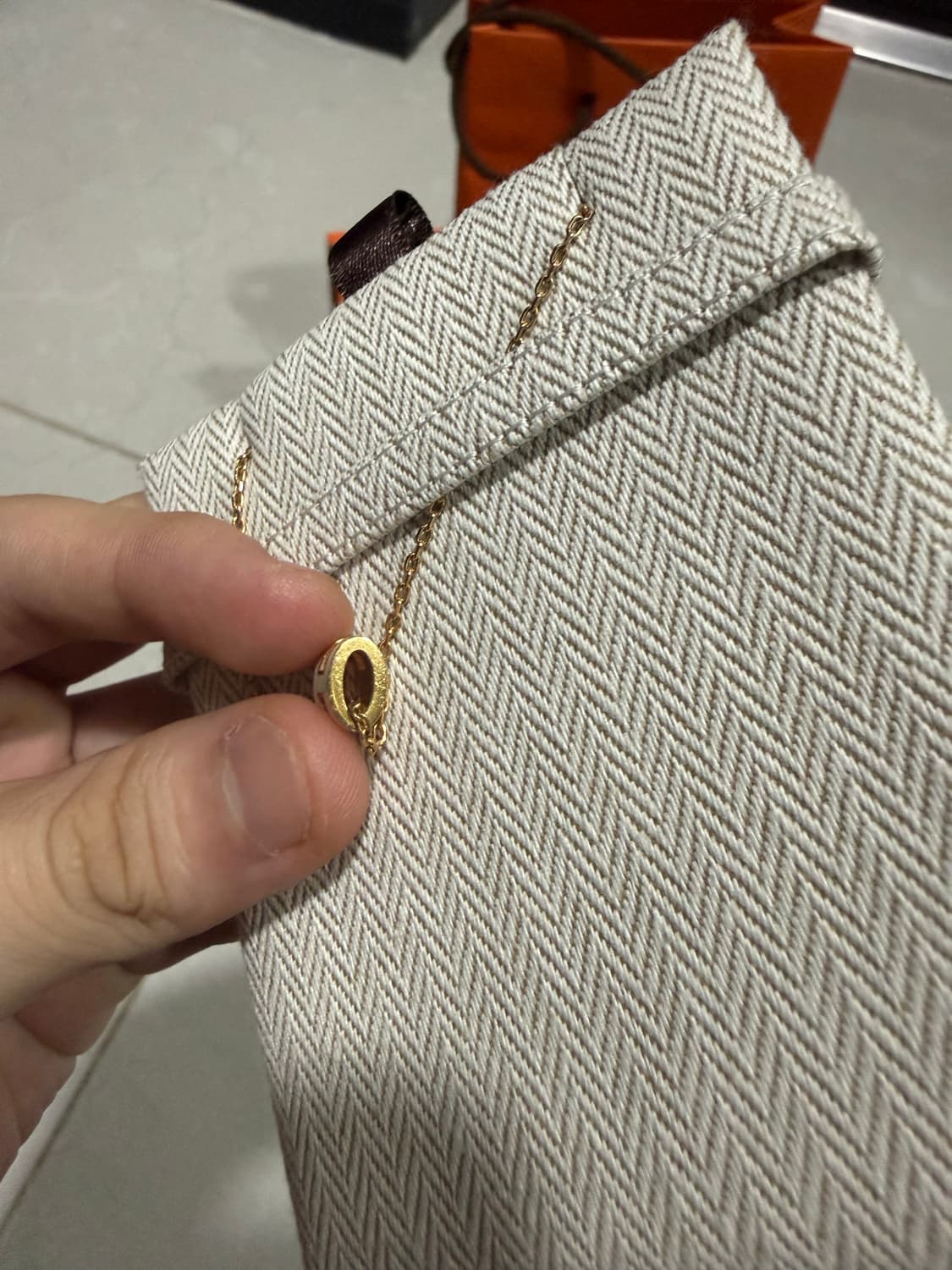 [당일출고,풀박스] 에르메스 미니 팝아슈 목걸이 로즈골드 상품이미지3