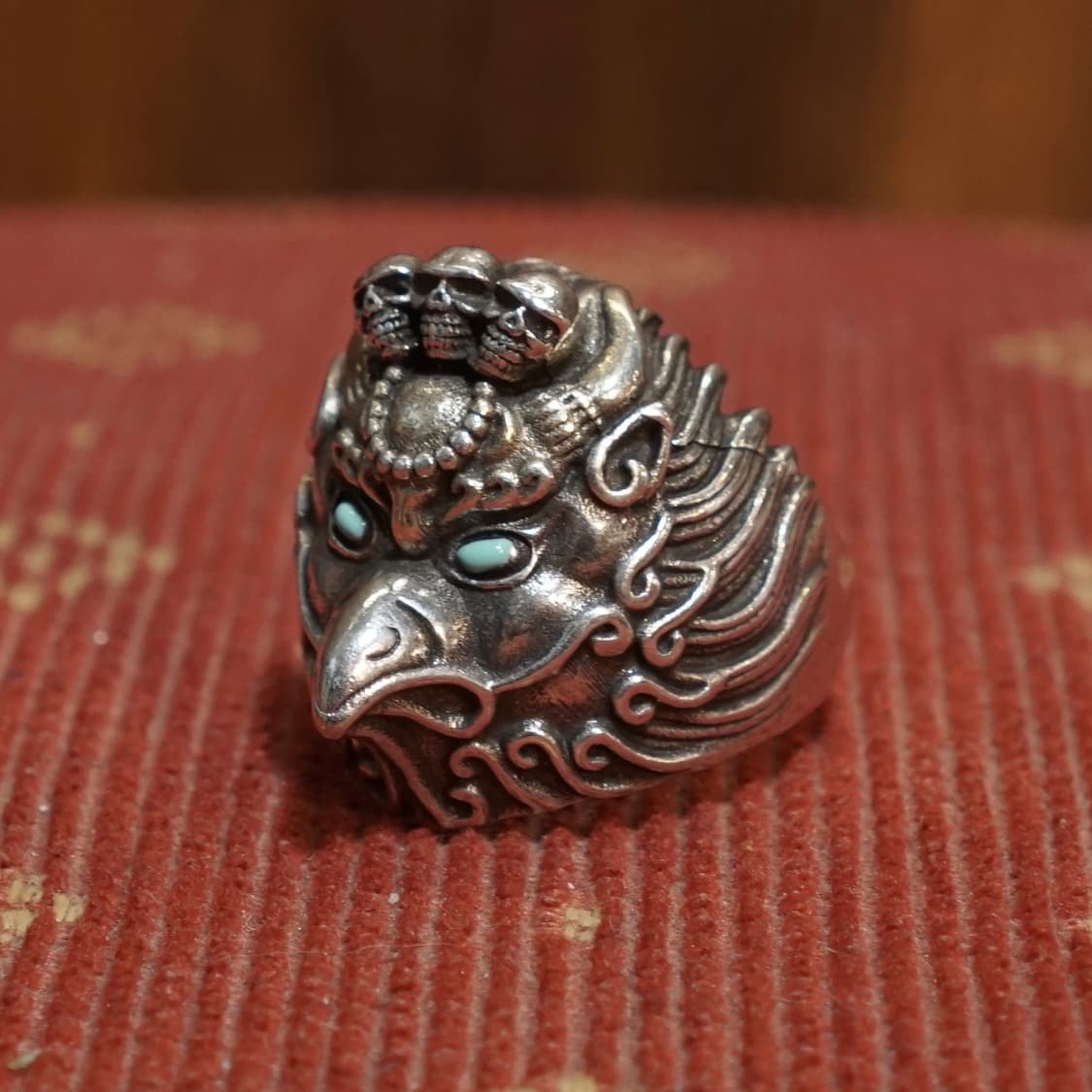 실버 925 스컬 디테일 반지 상품이미지4