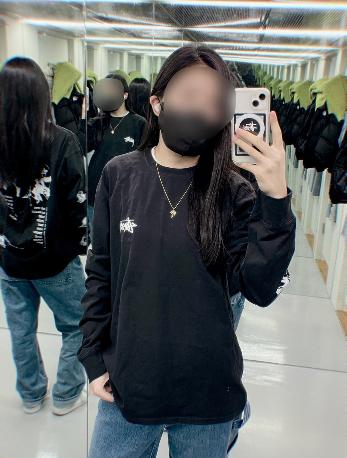 (L) 스투시 엔젤 롱슬리브 블랙 새상품 상품이미지4