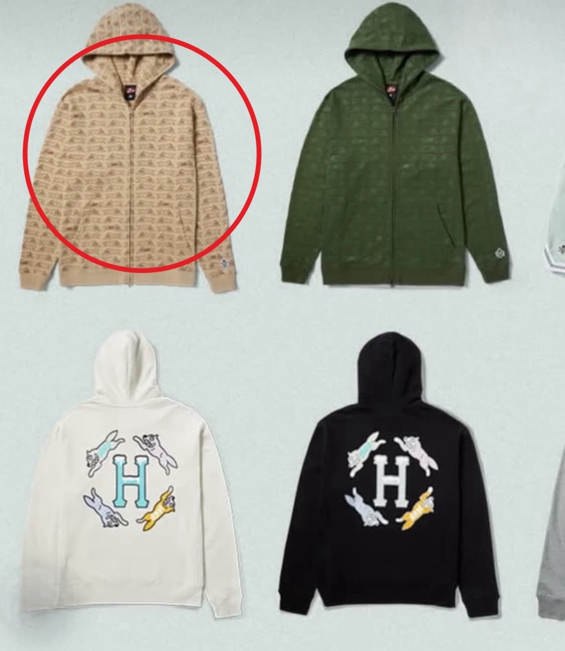 BBC ICECREAM x HUF 김프 풀집 스웨트 파카 후디 상품이미지1