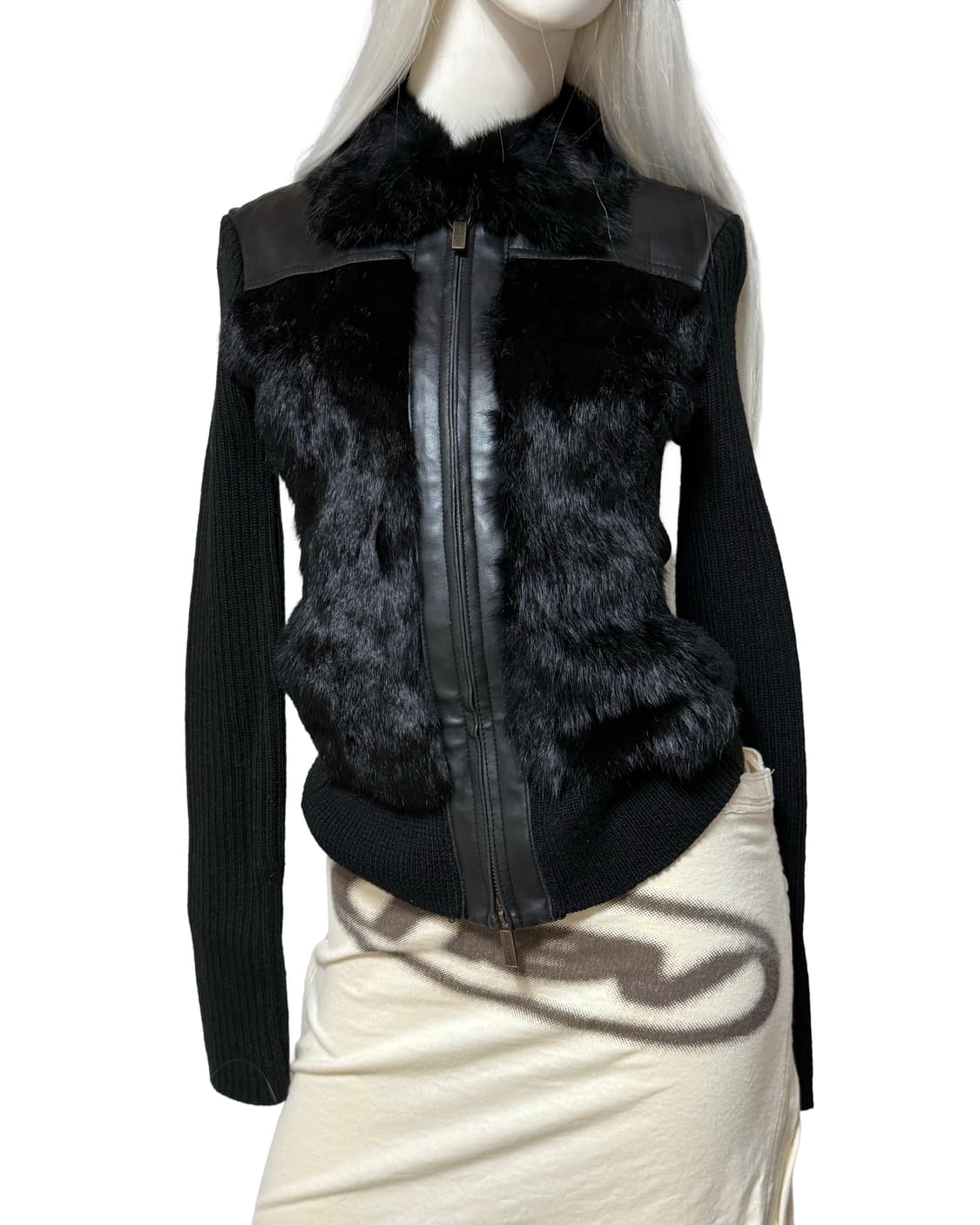 Vtg 갸루 y2k 아크릴 퍼 울 가디건 상품이미지3