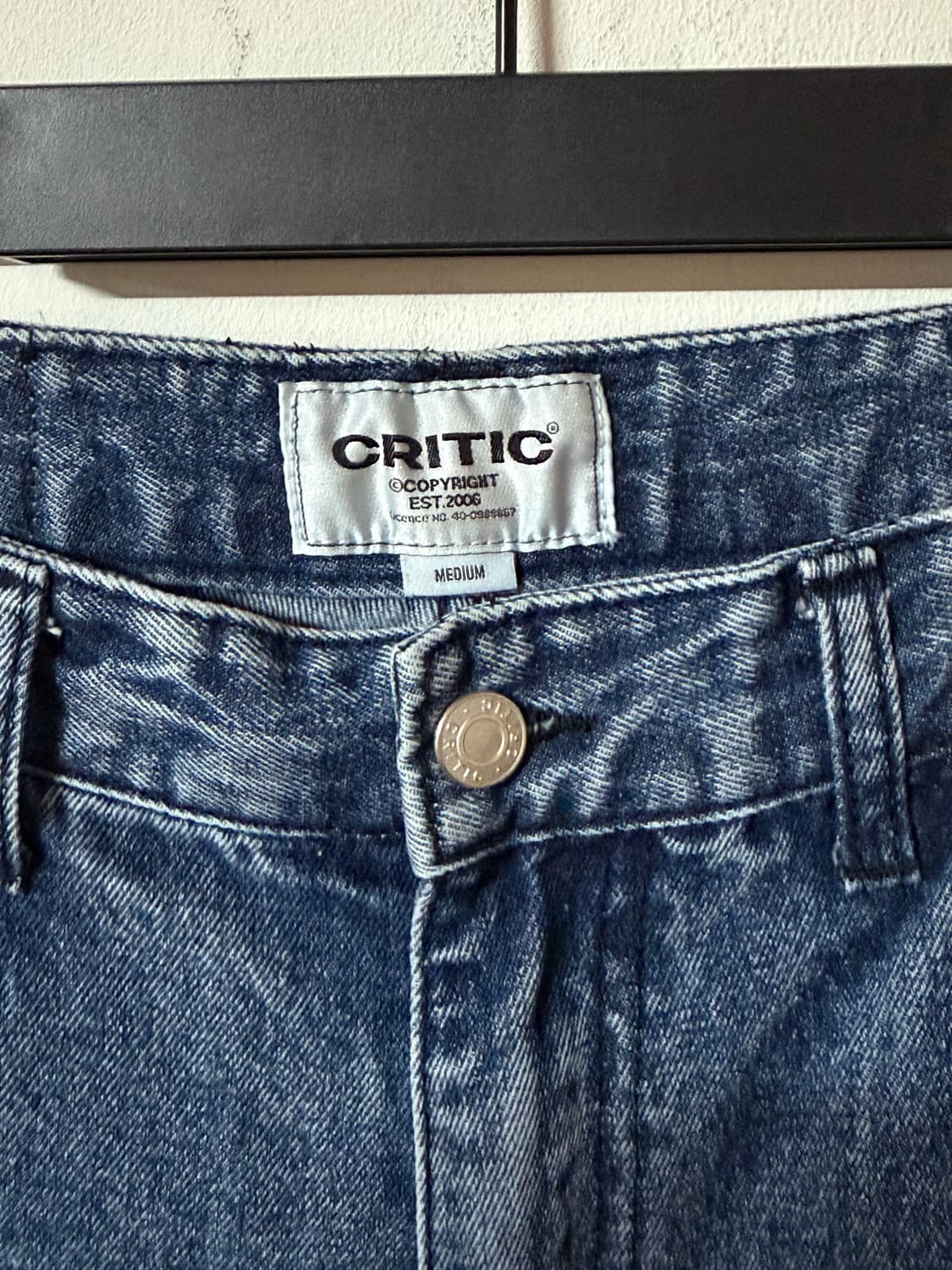 크리틱 절개 투톤 패널 와이드 데님 청바지 M 상품이미지5