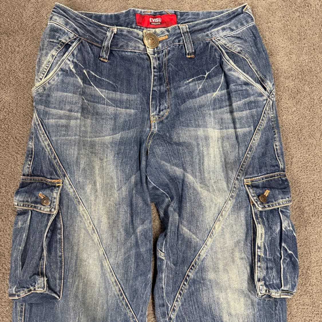 [정품/30] EVISU 에비수 데님 카고 팬츠 상품이미지3