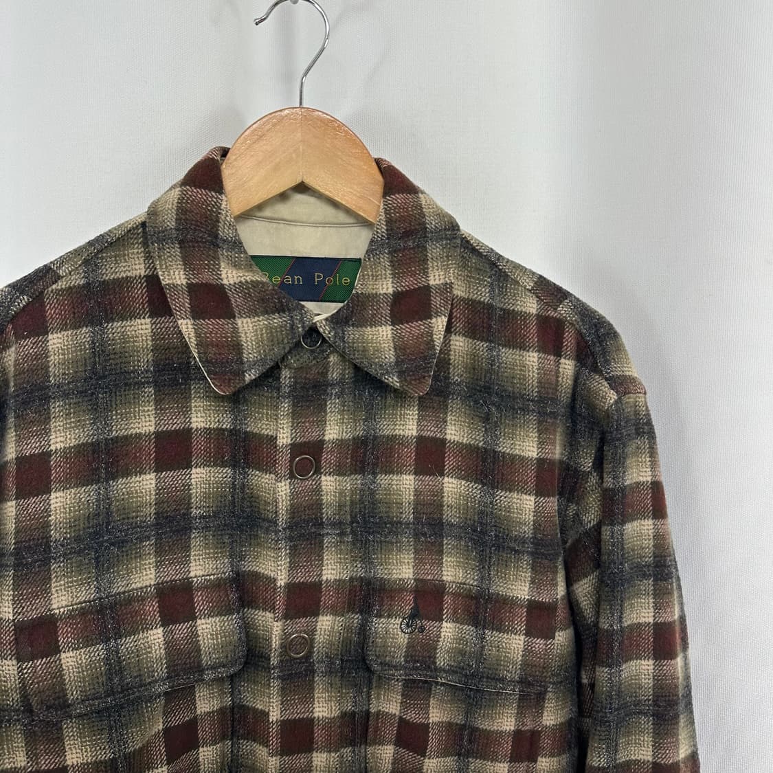   빈폴 남자 도톰한 체크 똑딱이 셔츠 자켓 90  EIW 상품이미지2