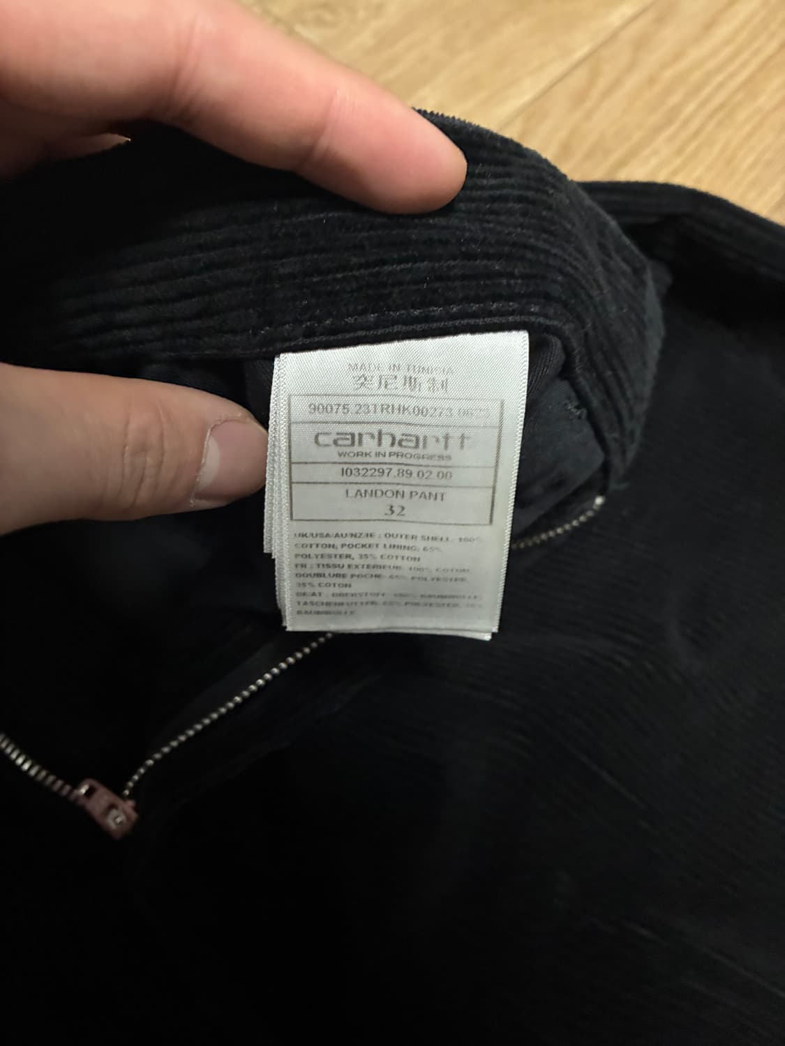 32) 칼하트 wip 런던 코듀로이 골덴 팬츠 블랙 상품이미지2