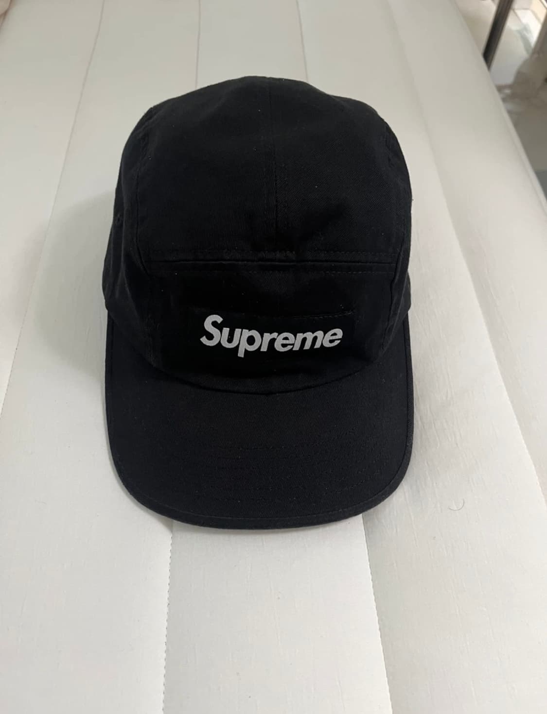 슈프림 캠프캡 올블랙 레더 스트랩 상품이미지1