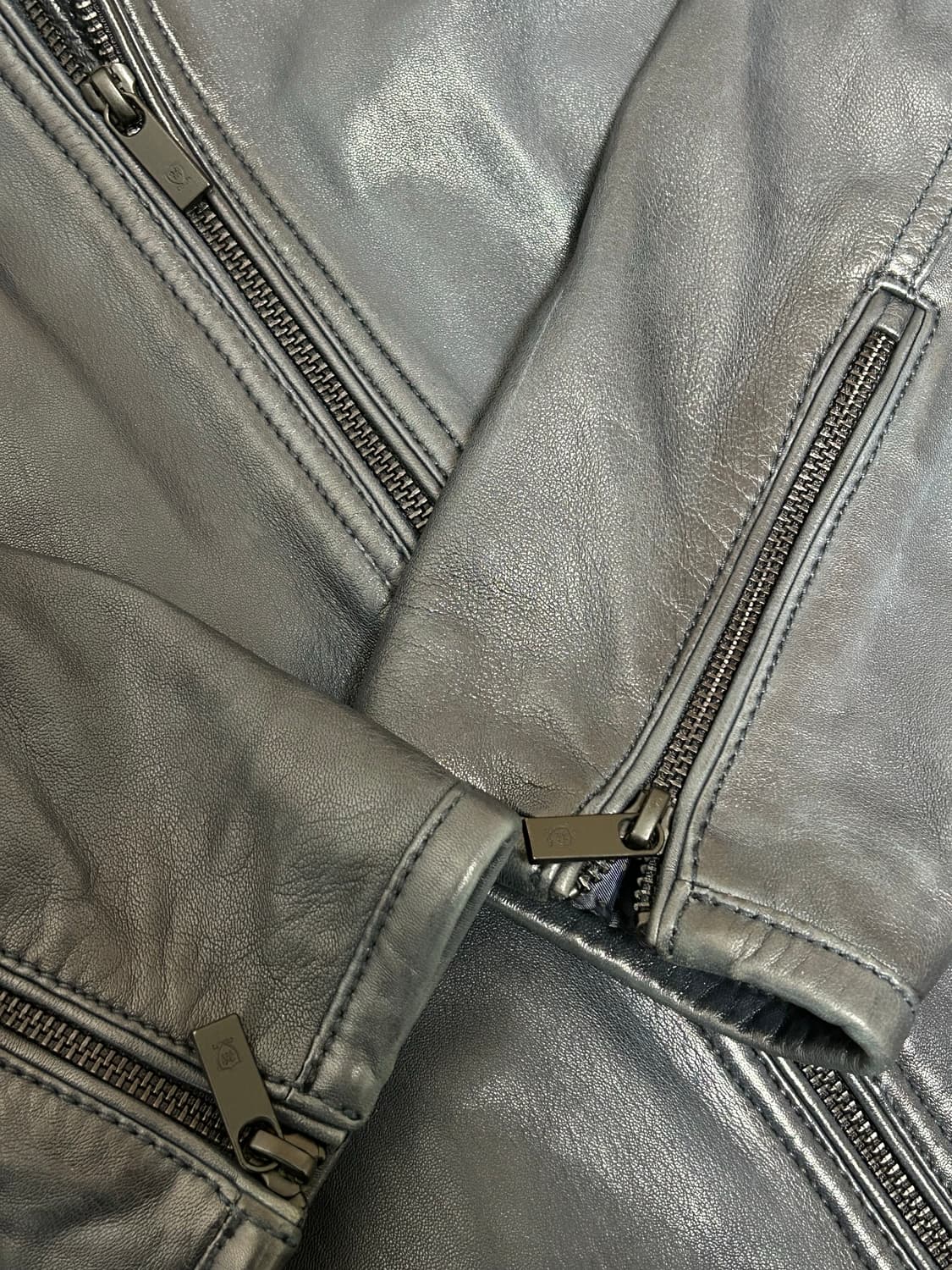 마시모두띠 다크 네이비 프리미엄 나파 레더 자켓 상품이미지5