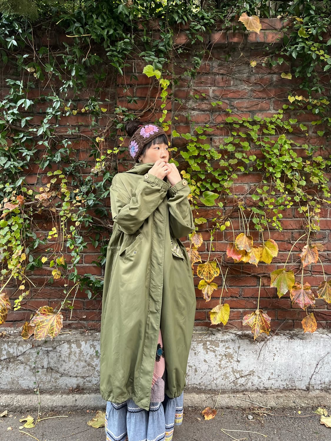 Titicaca 그린 카키 롱 후드 야상 상품이미지3