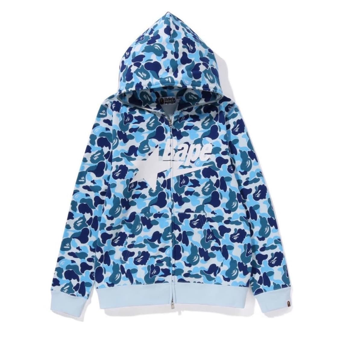 베이프 스타 카모 후드집업 블루 S 상품이미지1