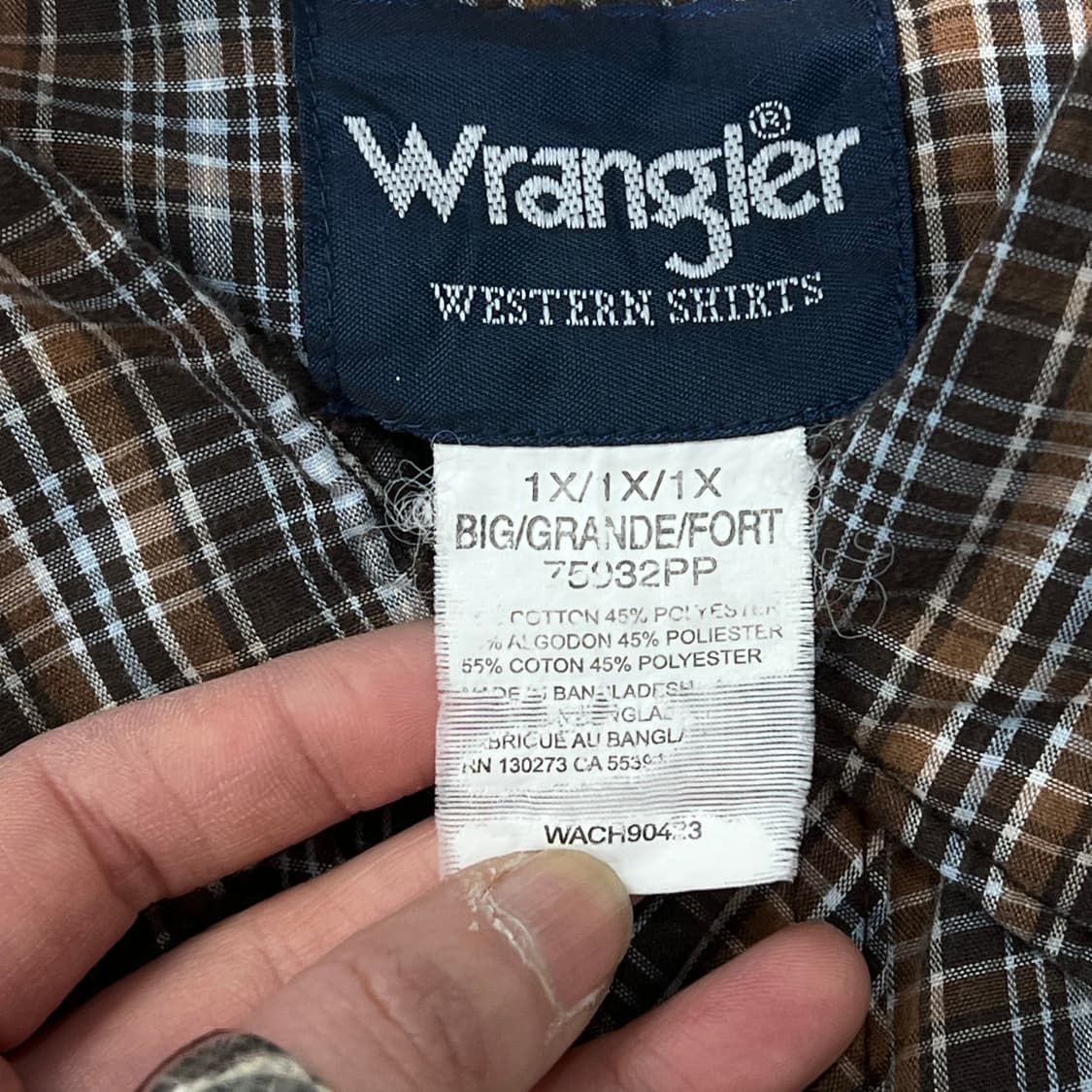 랭글러 웨스턴 체크셔츠 s10759 상품이미지5