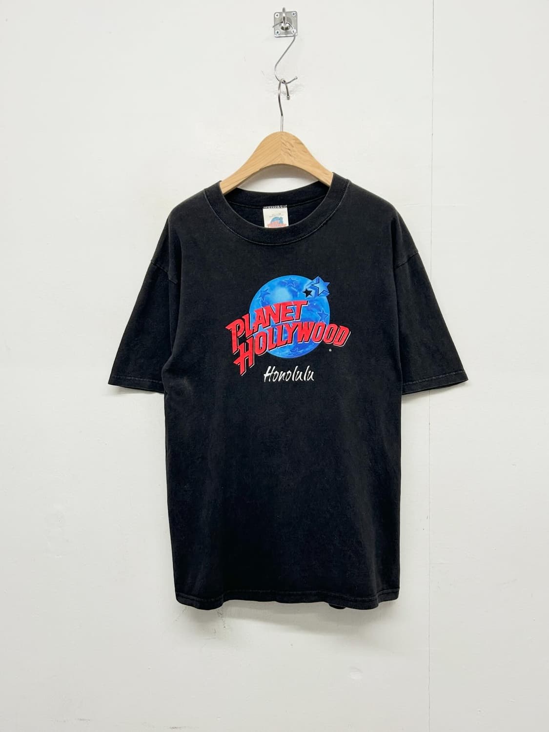 90s USA MADE 플래닛 할리우드 호놀룰루 블랙 반팔 상품이미지1