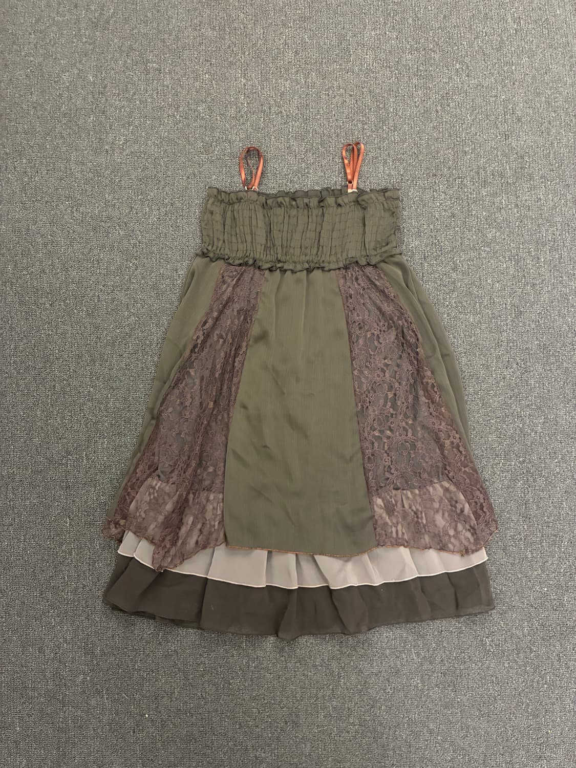 M)clef de sol 빈티지 여성 레이스 디테일 슬리브리스 원피스 상품이미지4