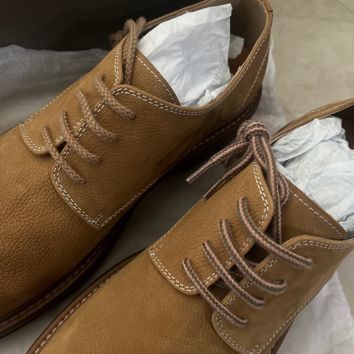 새상품(265)로맨틱무브 빈티지 캐주얼 키높이 더비 카멜 상품이미지3