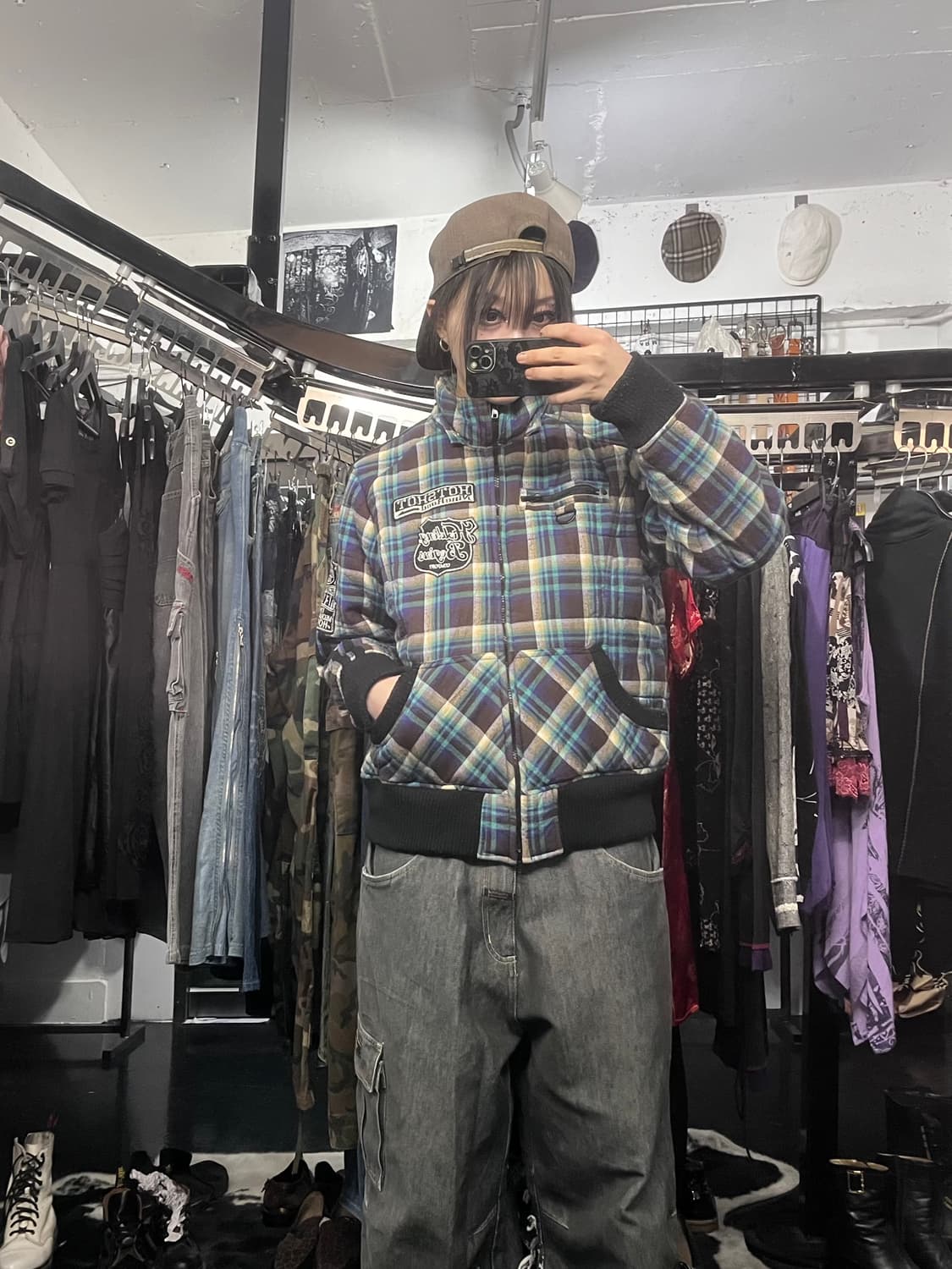 체크 투웨이 패딩 상품이미지2