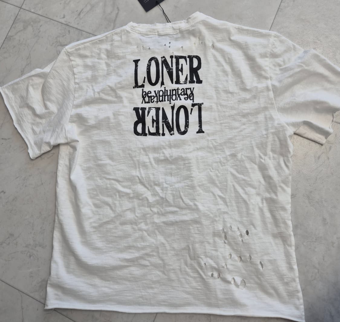 로어링라드 크로스 데미지 슬럽 티셔츠 화이트 L 상품이미지4