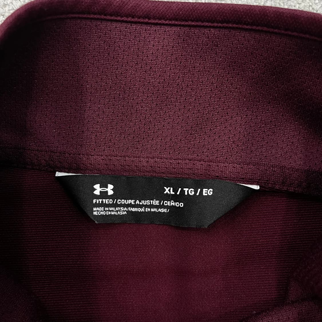 XL 언더아머 트랙 자켓 블랙/버건디 상품이미지4