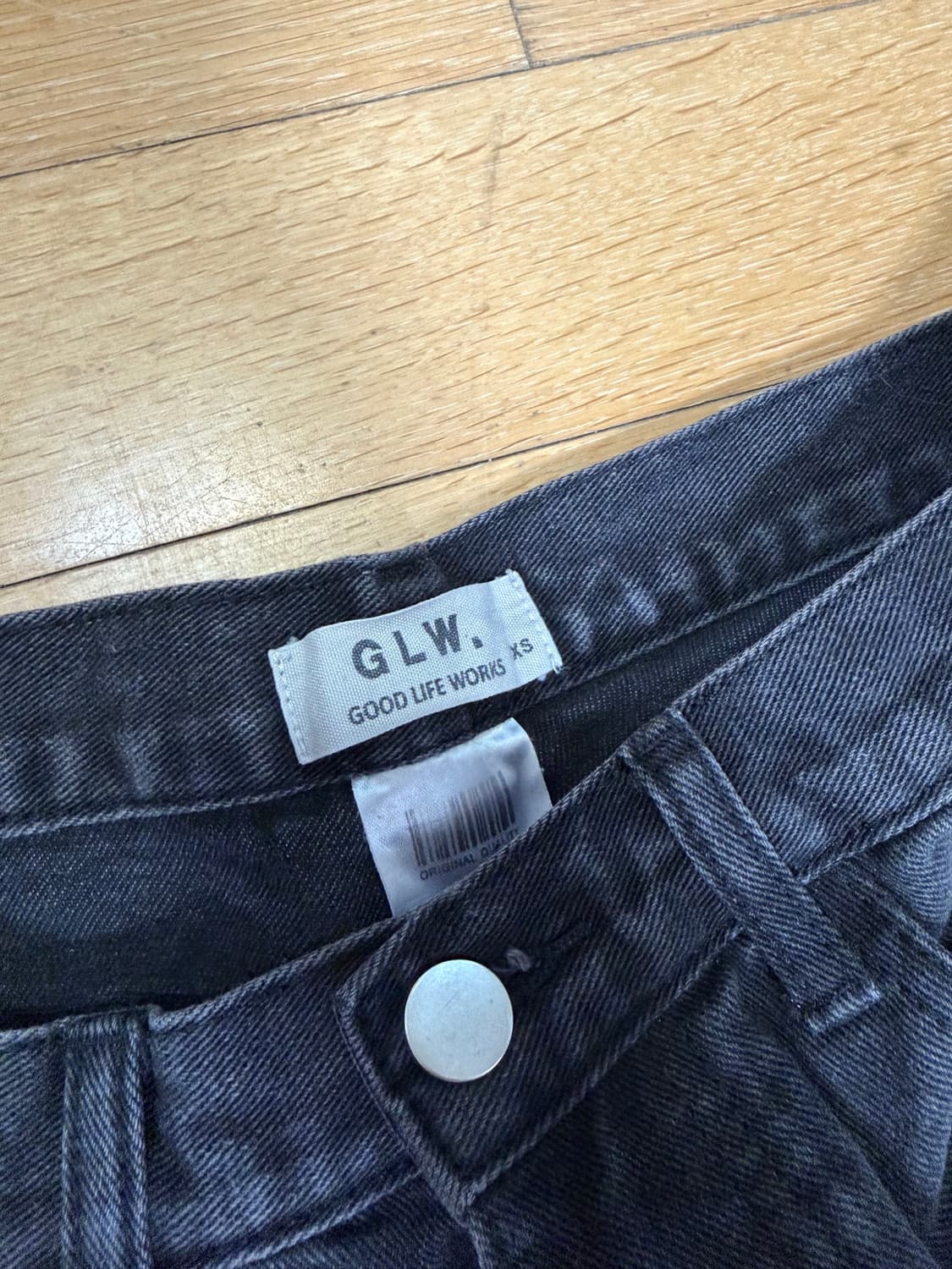 굿라이프웍스(G L W) 이지 와이드 데님 팬츠 블랙 상품이미지4