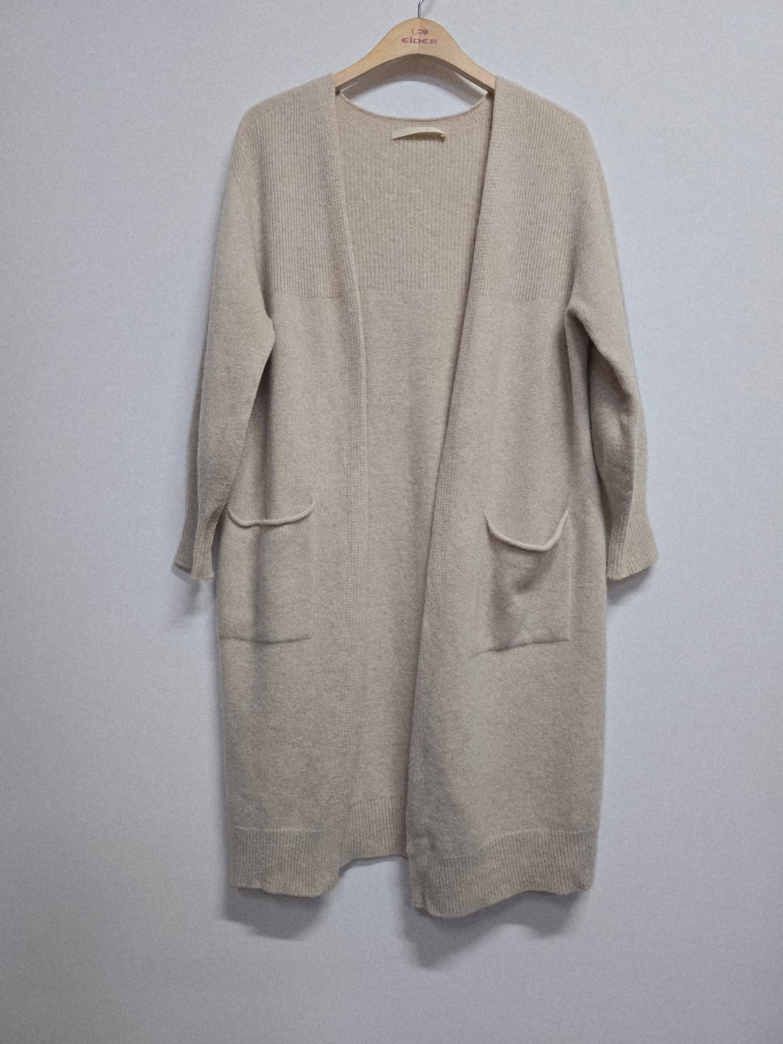 지컷 베이지 롱 가디건 캐시미어혼방 ㅡ프리 상품이미지1